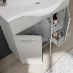 85 cm Badezimmermöbel-Set in Eiche grau Holzoptik | Rimini