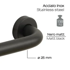 20 cm langer Sicherheitsgriff in mattschwarzer Ausführung