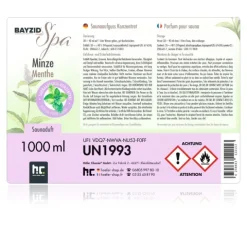 1 L BAYZID® SPA Minzduft für Sauna – Erfrischender Saunaaufguss