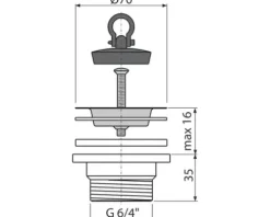 Ablaufventil für Spüle 1 ½"
