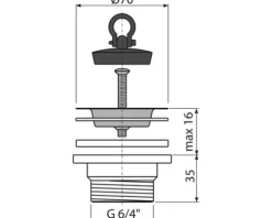 Ablaufventil für Spüle 1 ½