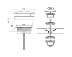 Ablaufventil PUSH-OPEN 1 1/4" chrom