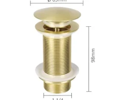 Ablaufventil PUSH-OPEN 1 1/4" Lang matt gold