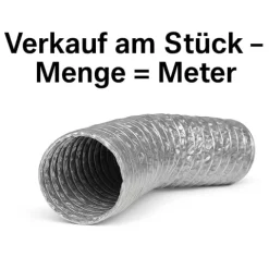 Abluftschlauch 125 mm flexibel Für Klima-, Lüftungs- und Abluftanlagen Feuerfest langlebig und mit robuster Aluminium-Innenbeschichtung