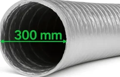 Abluftschlauch 300 mm flexibel Für Klima-, Lüftungs- und Abluftanlagen Feuerfest langlebig und mit robuster Aluminium-Innenbeschichtung