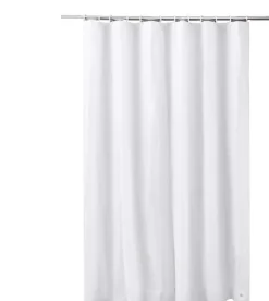 ADOB Anti-Schimmel Duschvorhang aus Peva in Weiss, Maße 180 x 200 cm, waschbar, mit Gewichtsband und 12 Duschvorhangringen