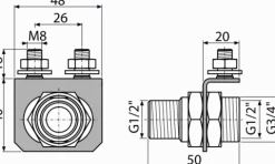 Alcadrain P103 Wasserzuleitung Konsole 1/2 für Bidet