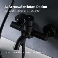 AM.PM Badewannenarmatur Einhebelmischer Badewanne Schwarz FPA10022 Spike
