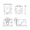 AM.PM Spülrandloses Wand Hänge WC Weiß kurz aus Keramik Wand WC mit WC-Sitz Soft-Close Absenkautomatik Toilettensitz Duroplast abnehmbar, Tiefspüler WC Hänge Toilette CTA1700SC Hit