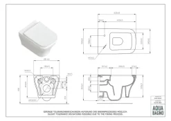 Aqua Bagno Design Hänge WC Silk – Spülrandlose Toilette inkl. Softclose-Sitz aus Duroplast