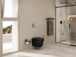 Aqua Bagno Taharet Dusch-WC S.9826.9913 – Spülrandlos – Bidetfunktion – Schwarz Matt