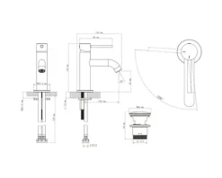 AVITAL Waschtischarmatur REGA CoolStart stainless steel gebürstet mit Push-Open-Ablaufventil