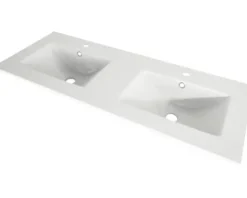Baden Haus Möbelwaschtisch Doppelwaschtisch Tessin 121 x 47 cm weiß glänzend 50135