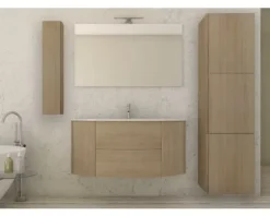 Baden Haus Hochschrank Eden BxHxT 45 x 170 x 38 cm Tabak Eiche fertig montiert