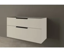 Baden Haus Waschtischunterschrank Urban BxHxT 120 x 62 x 46 cm Frontfarbe gebürstet weiß matt