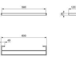 Badetuchhalter Ideal Standard Conca Cube doppelt chrom T4500AA