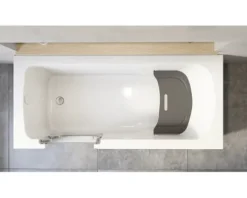 Badewanne mit Tür links SCHULTE Q1 75 x 160 cm alpinweiß glänzend mit Front- und 2 Seitenschürzen D80071L4