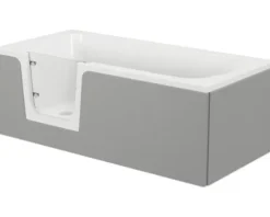 Badewanne mit Tür links SCHULTE Q1 75 x 160 cm alpinweiß glänzend mit befliesbarer Front- und Seitenverkleidung D80072L4