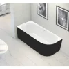 Badewanne OTTOFOND Afinar Corner 80 x 180 cm rechte Ecke abgerundet weiß/schwarz glänzend 703946