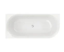 Badewanne OTTOFOND Afinar Corner 80 x 180 cm rechte Ecke abgerundet weiß/schwarz glänzend 703946