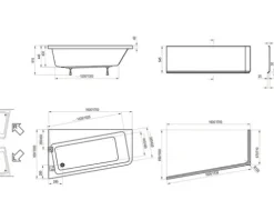 Badewanne RAVAK 10° 95 x 160 cm weiß glänzend C841000000