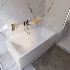 Badewanne Schulte Onda 190x90 cm Komplettset mit Fußgestell und Ab- und Überlaufgarnitur