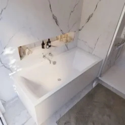 Badewanne Schulte Onda 180x80 cm Komplettset mit Fußgestell und Ab- und Überlaufgarnitur