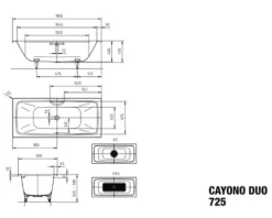 Badewanne KALDEWEI CAYONO DUO 725 80 x 180 cm alpinweiß glänzend 272500010001