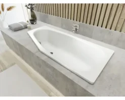 Badewanne KALDEWEI MINI STAR Invisible Grip links 837 70 x 157 cm mit Griffbohrungen alpinweiß glänzend vollflächige Antirutschbeschichtung 225300011001