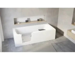 Badewanne mit Tür links SCHULTE Q1 75 x 170 cm alpinweiß glänzend mit Front- und 2 Seitenschürzen D80087L4