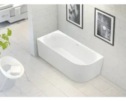 Badewannen Set OTTOFOND Afinar Corner 170 x 75 cm Rundung rechts Montage linke Ecke weiß 703968