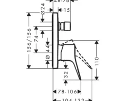 Badewannenarmatur Unterputz hansgrohe Vivenis weiß 75415700