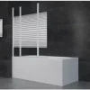 Badewannenaufsatz 3-teilig Aurlane White Elegance 3 125 x 140 cm Klarglas Profilfarbe weiß BWF350W