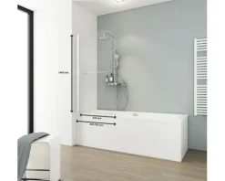 Badewannenaufsatz 1-teilig SCHULTE Komfort 70 x 140 cm Klarglas Profilfarbe weiß D1670 04 50 140