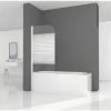 Badewannenaufsatz 1-teilig Aurlane White Elegance 1 75 x 140 cm Klarglas Profilfarbe weiß BWF150W