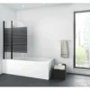 Badewannenaufsatz 2-teilig Aurlane Black Lines 2 100 x 140 cm Klarglas Profilfarbe schwarz BWF250