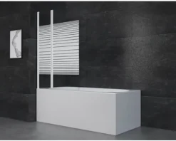 Badewannenaufsatz 2-teilig Aurlane White Elegance 2 100 x 140 cm Klarglas Profilfarbe weiß BWF250W