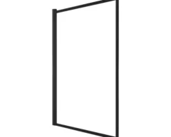 Badewannenaufsatz 1-teilig Aurlane Dark Edge 75 x 130 cm Klarglas Profilfarbe schwarz FAC602