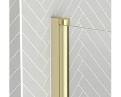 Badewannenaufsatz 1-teilig Aurlane Essential Gold 80 x 140 cm Klarglas Profilfarbe gold FAC741
