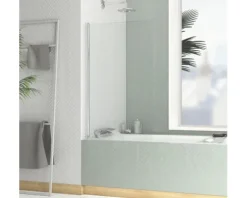 Badewannenaufsatz 1-teilig Aurlane Essential 70 x 120 cm Klarglas Profilfarbe chrom FAC733