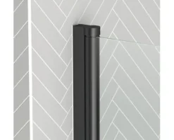 Badewannenaufsatz 1-teilig Aurlane Essential 70 x 120 cm Klarglas Profilfarbe schwarz FAC734