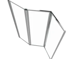 Badewannenaufsatz 3-teilig Aurlane Triple 143 x 125 cm Klarglas Profilfarbe chrom FAC276