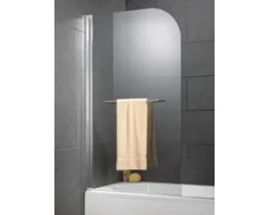 Badewannenaufsatz 1-teilig SCHULTE Komfort 80 x 140 cm Klarglas Profilfarbe aluminium D2650 01 50 140