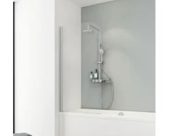 Badewannenaufsatz 1-teilig SCHULTE Komfort 80 x 140 cm Klarglas Profilfarbe aluminium D1650-EKS 01 50 140