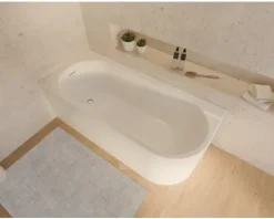 Badewannen Set OTTOFOND Mirador 170 x 75 cm Rundung links Montage in rechter Ecke weiß 703962