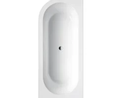 Badewanne OTTOFOND Messina 78 x 178 cm linke Ecke abgerundet weiß/schwarz glänzend 703806