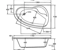 Badewanne OTTOFOND Poel 110 x 175 cm weiß glatt glänzend 860201
