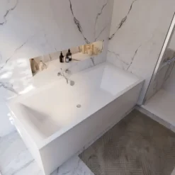 Badewanne Schulte Onda 200x90 cm Komplettset mit Wannenträger und Ab- und Überlaufgarnitur