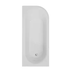 Badewanne Schulte Rio Canto links 1700x750 mm weiß inkl. Ablaufgarnitur Push-Up, Chrom