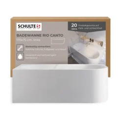 Badewanne Schulte Rio Canto links 1700x750 mm weiß inkl. Ablaufgarnitur Push-Up, Chrom